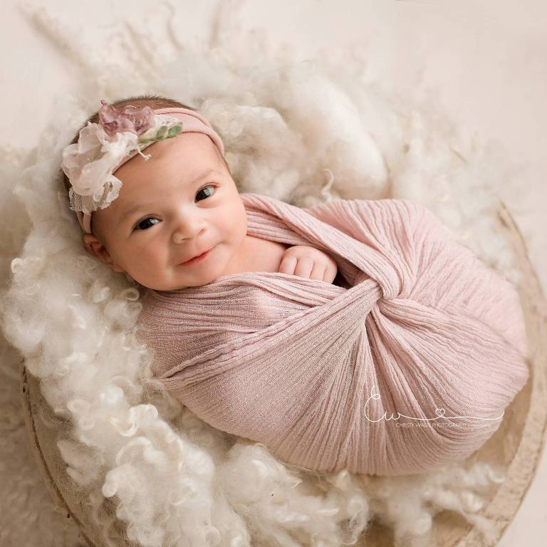 Beautiful Newborn with eyes open