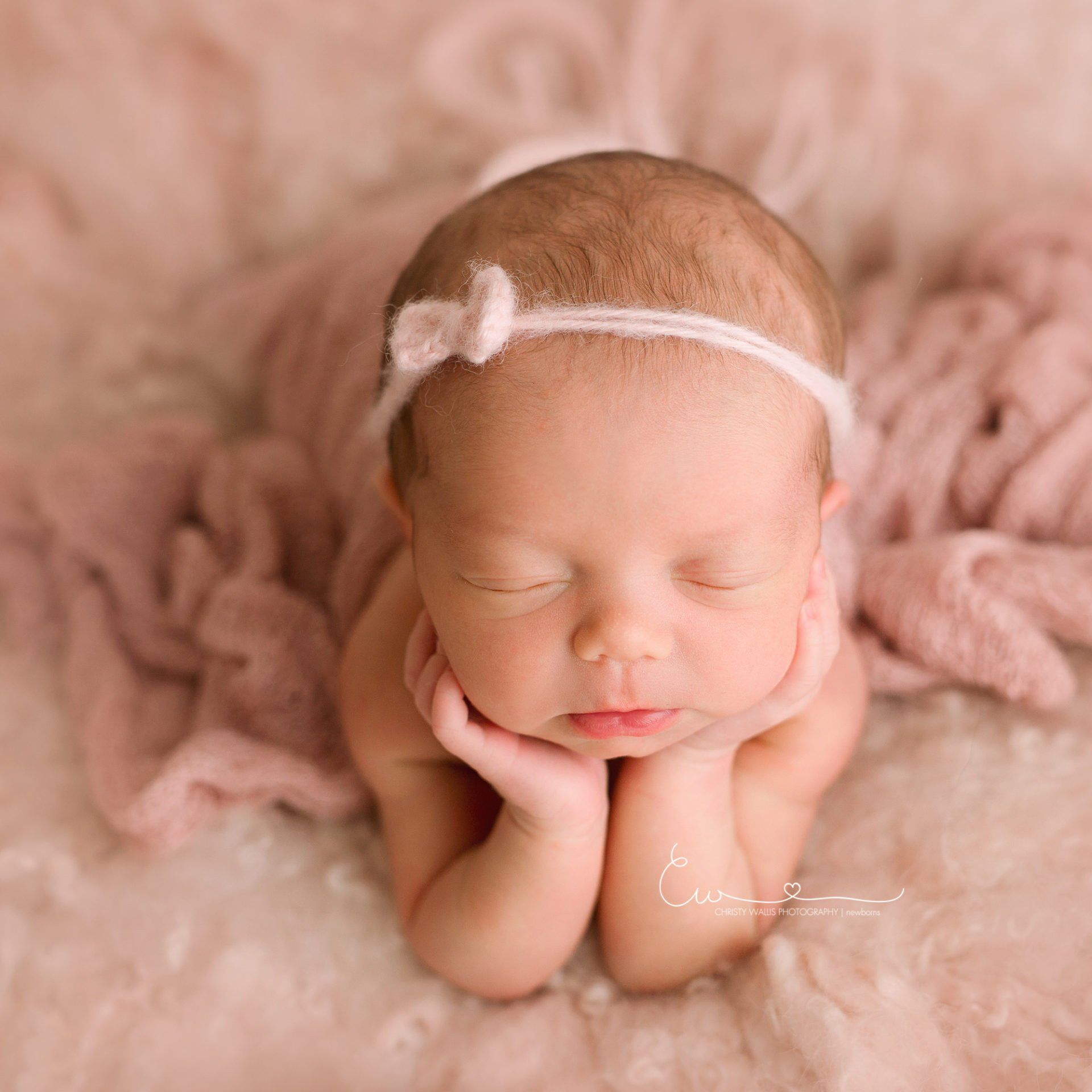 San Diego newborn baby girl in froggy pose